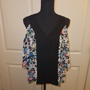 Nicole Miller Cold-Shoulder Blouse